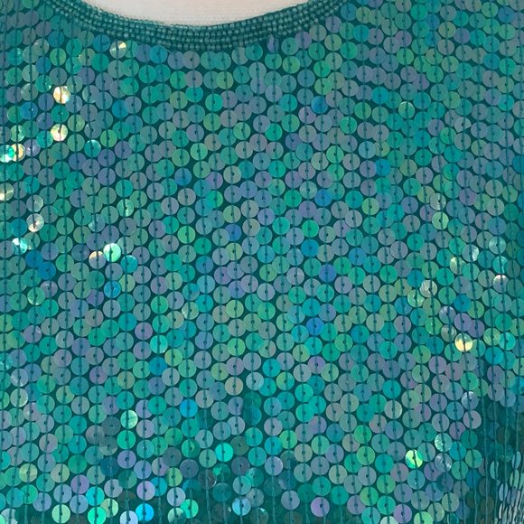 Vintage Scala 100% Pure Silk Sequin Cocktail Dress - Picture 6 of 7